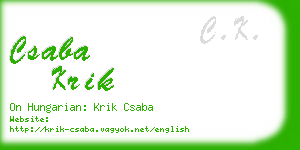 csaba krik business card